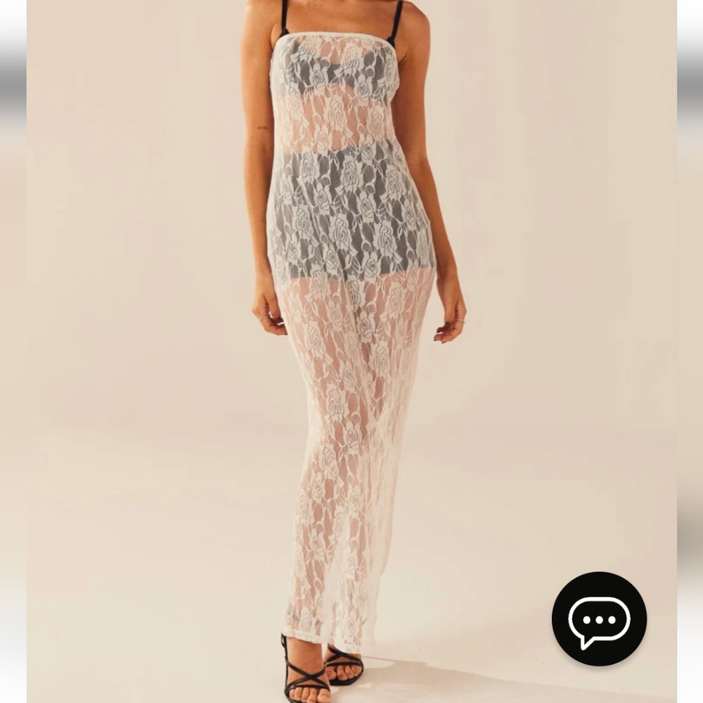 Peppermayo - Break the Ice Lace Maxi Dress - Snow
